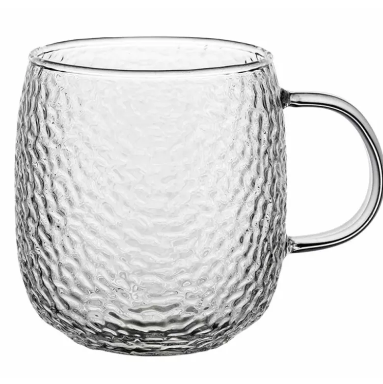 Szklanki z uchem Savia 380 ml do kawy latte komplet kuków szklanych 2 sztuki Florina 3K 1017