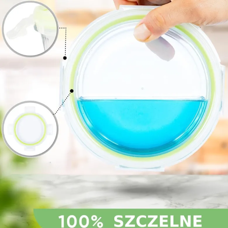 Szklany pojemnik 620 ml na żywność jedzenie Florina Frigo pudełko z pokrywką śniadaniówka lunchbox okrągły hermetyczny
