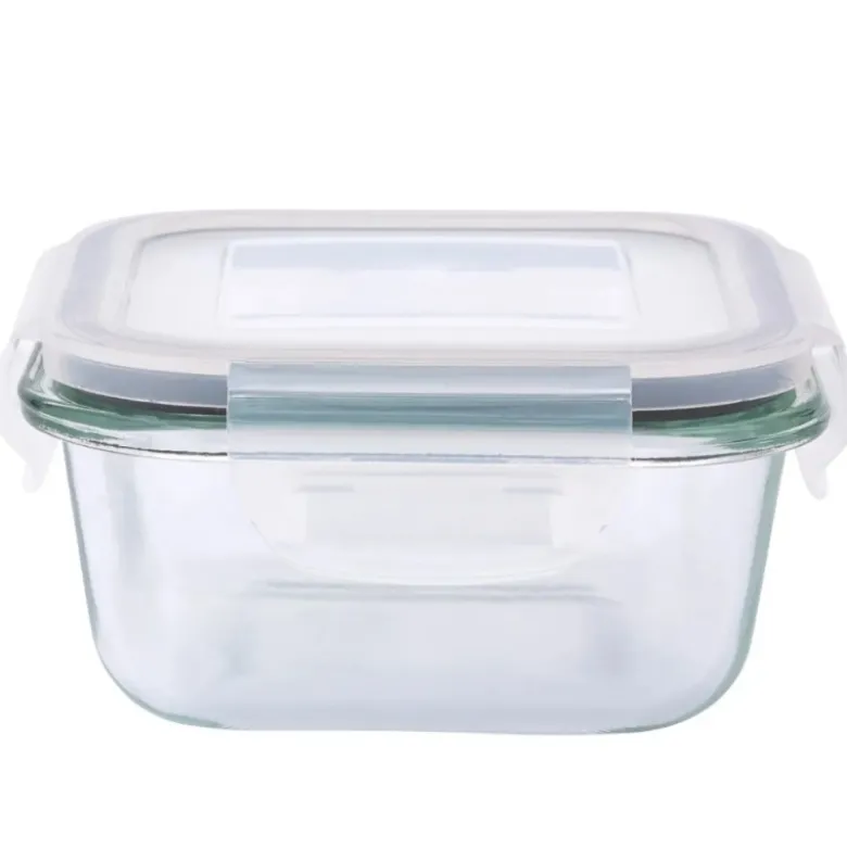 Szklany pojemnik 450 ml na żywność jedzenie Altom Design Fresh pudełko z pokrywką lunchbox kwadratowy hermetyczny