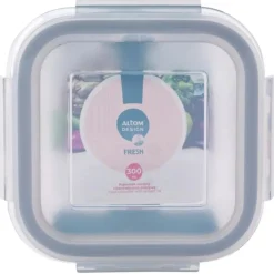 Szklany pojemnik 450 ml na żywność jedzenie Altom Design Fresh pudełko z pokrywką lunchbox kwadratowy hermetyczny