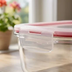 Szklany pojemnik 1520 ml na żywność jedzenie Gierekhoff pudełko z pokrywką lunchbox prostokątny hermetyczny