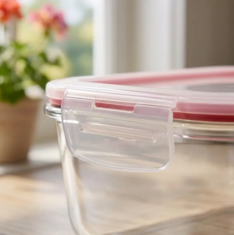 Szklany pojemnik 1050 ml na żywność jedzenie Gierekhoff pudełko z pokrywką lunchbox prostokątny hermetyczny