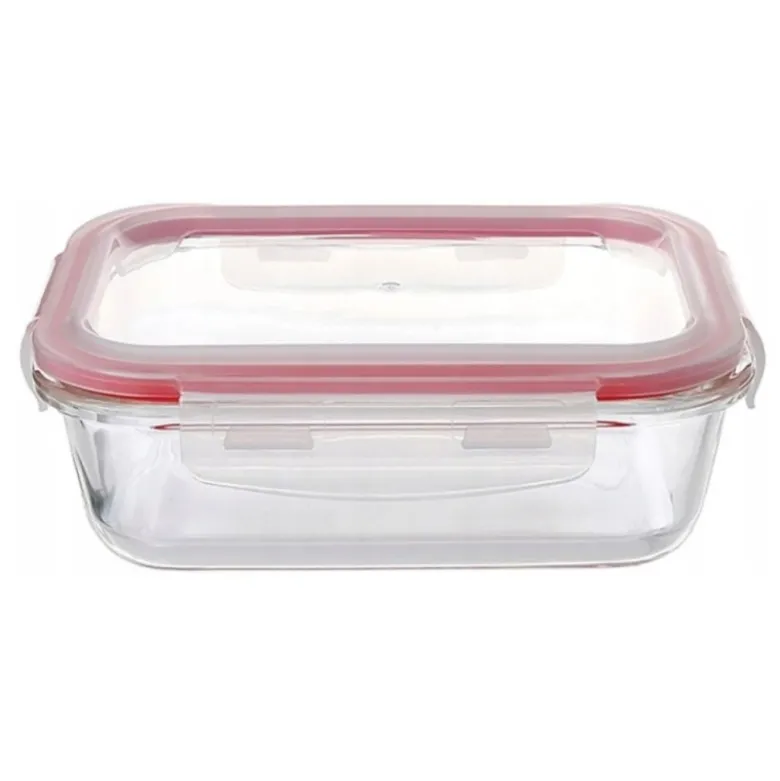 Szklany pojemnik 1050 ml na żywność jedzenie Gierekhoff pudełko z pokrywką lunchbox prostokątny hermetyczny