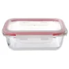 Szklany pojemnik 640 ml na żywność jedzenie Gierekhoff pudełko z pokrywką lunchbox prostokątny hermetyczny