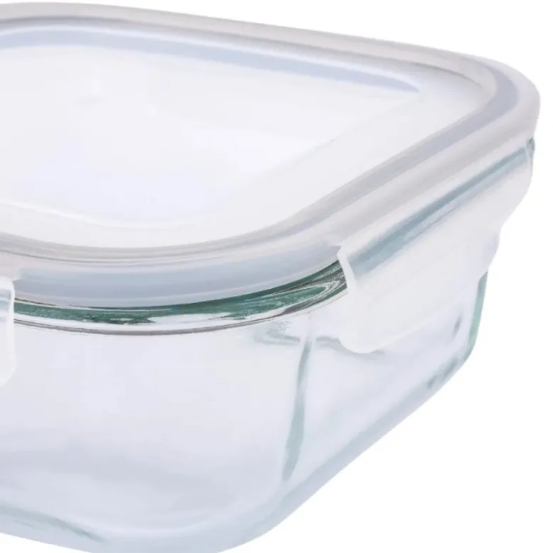 Szklany pojemnik 1100 ml na żywność jedzenie Altom Design Fresh pudełko z pokrywką lunchbox kwadratowy hermetyczny