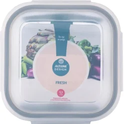 Szklany pojemnik 1100 ml na żywność jedzenie Altom Design Fresh pudełko z pokrywką lunchbox kwadratowy hermetyczny