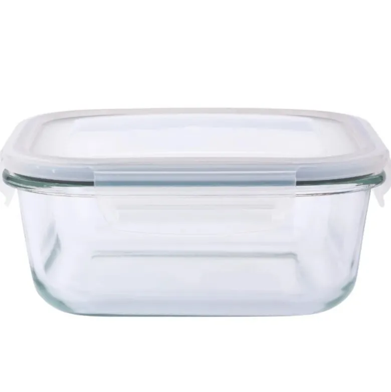 Szklany pojemnik 1100 ml na żywność jedzenie Altom Design Fresh pudełko z pokrywką lunchbox kwadratowy hermetyczny