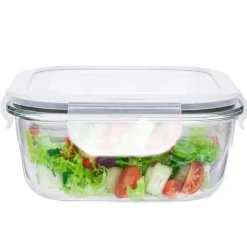 Szklany pojemnik 750 ml na żywność jedzenie Altom Design Fresh pudełko z pokrywką lunchbox kwadratowy hermetyczny