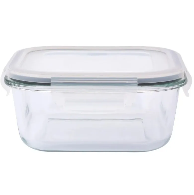 Szklany pojemnik 750 ml na żywność jedzenie Altom Design Fresh pudełko z pokrywką lunchbox kwadratowy hermetyczny