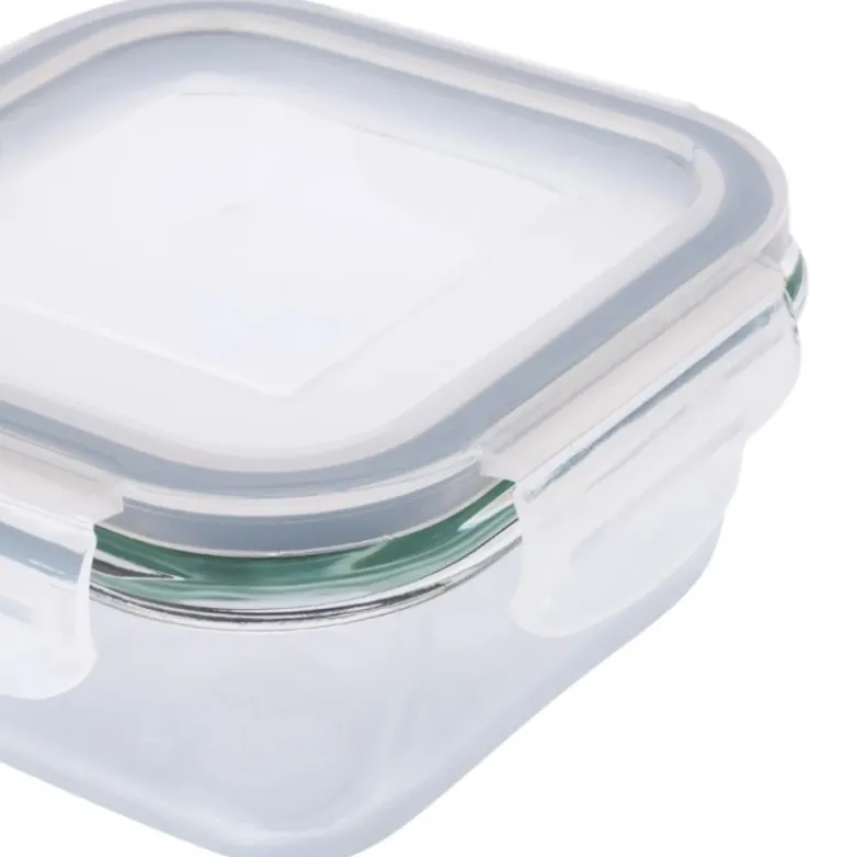 Szklany pojemnik 300 ml na żywność jedzenie Altom Design Fresh pudełko z pokrywką lunchbox kwadratowy hermetyczny