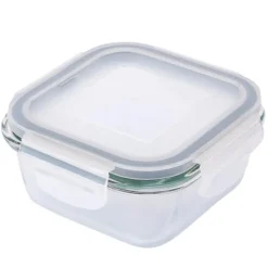 Szklany pojemnik 300 ml na żywność jedzenie Altom Design Fresh pudełko z pokrywką lunchbox kwadratowy hermetyczny