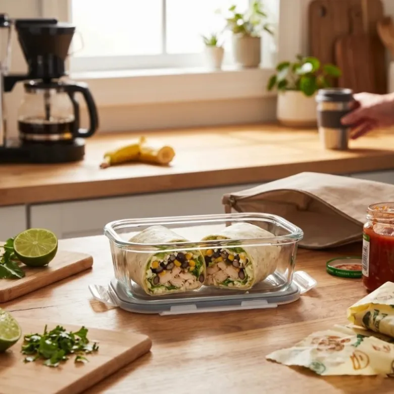Szklany pojemnik 1500 ml na żywność jedzenie Altom Design Fresh pudełko z pokrywką lunchbox prostokątny hermetyczny