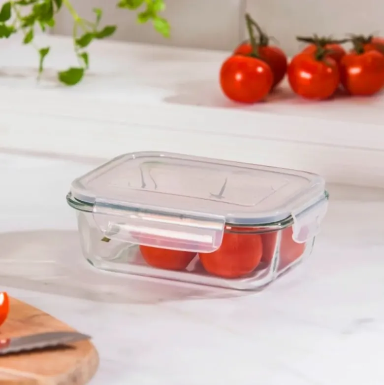 Szklany pojemnik 1000 ml na żywność jedzenie Altom Design Fresh pudełko z pokrywką lunchbox prostokątny hermetyczny