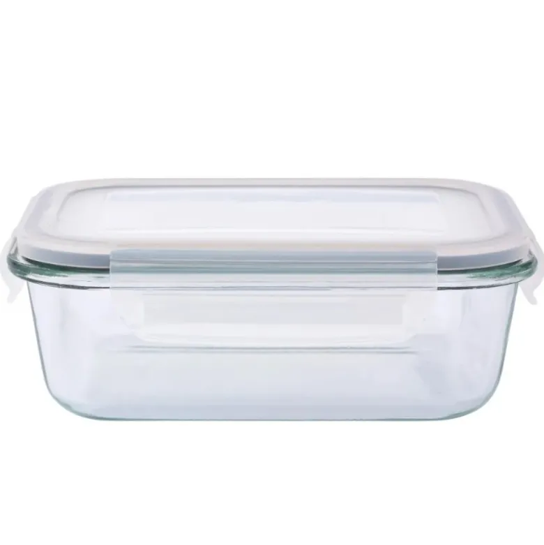 Szklany pojemnik 650 ml na żywność jedzenie Altom Design Fresh pudełko z pokrywką lunchbox prostokątny hermetyczny
