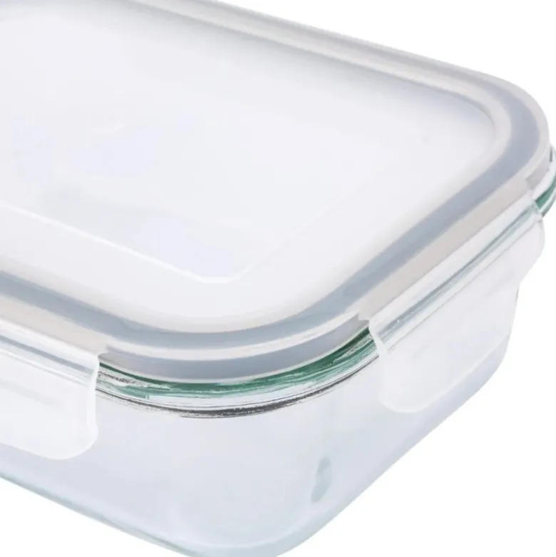 Szklany pojemnik 650 ml na żywność jedzenie Altom Design Fresh pudełko z pokrywką lunchbox prostokątny hermetyczny