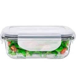 Szklany pojemnik 370 ml na żywność jedzenie Altom Design Fresh pudełko z pokrywką lunchbox prostokątny hermetyczny
