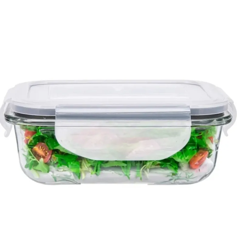 Szklany pojemnik 370 ml na żywność jedzenie Altom Design Fresh pudełko z pokrywką lunchbox prostokątny hermetyczny