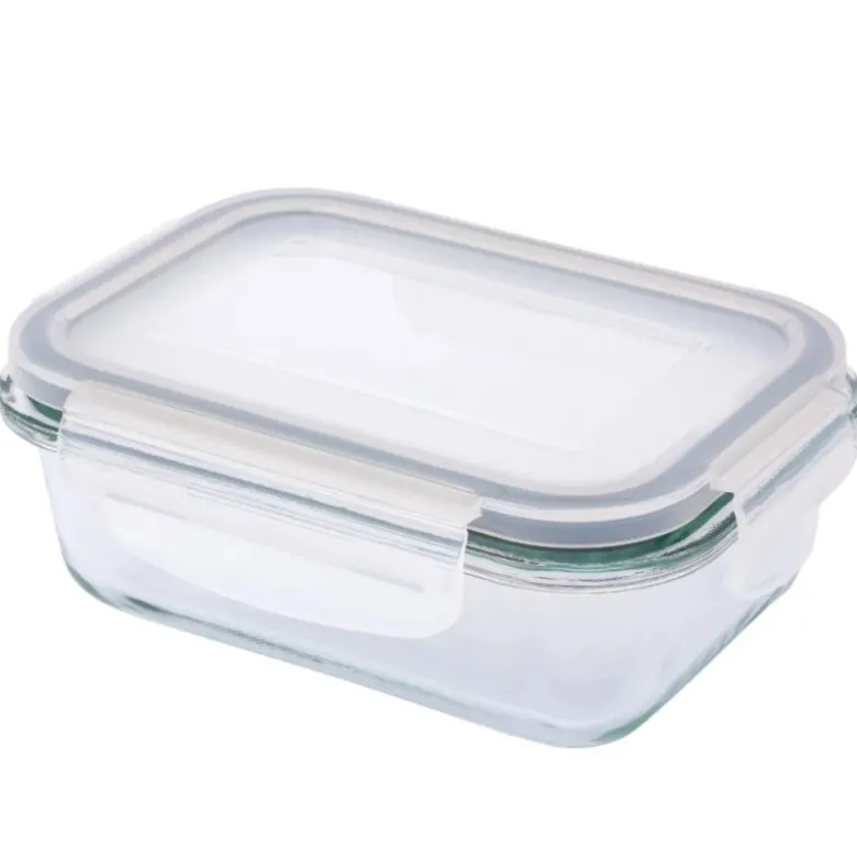 Szklany pojemnik 370 ml na żywność jedzenie Altom Design Fresh pudełko z pokrywką lunchbox prostokątny hermetyczny