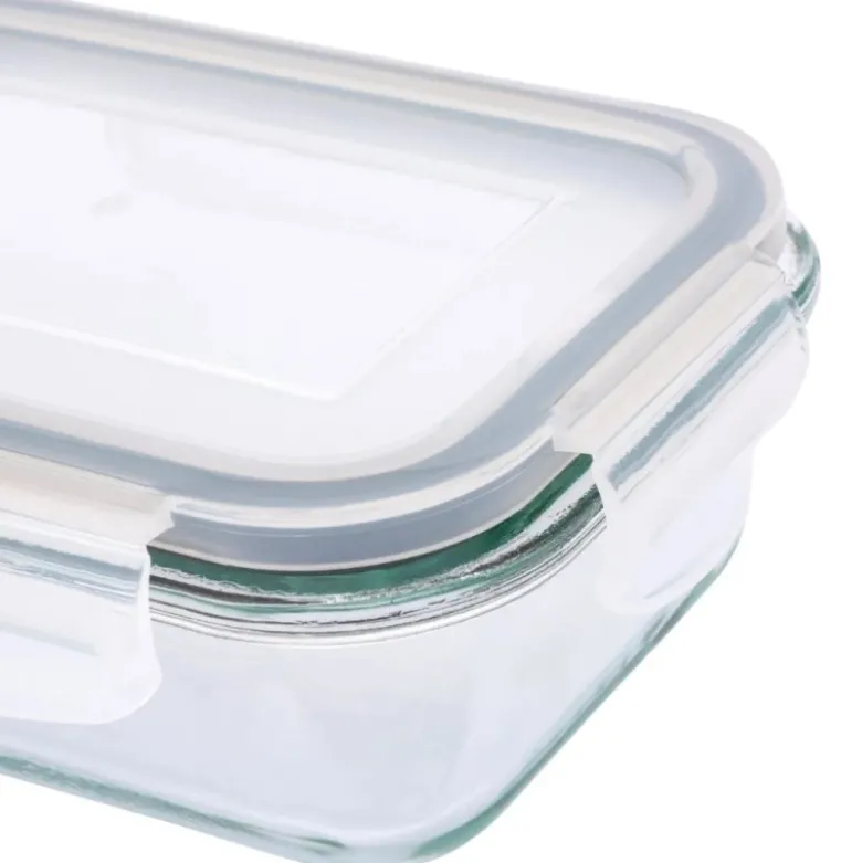 Szklany pojemnik 370 ml na żywność jedzenie Altom Design Fresh pudełko z pokrywką lunchbox prostokątny hermetyczny