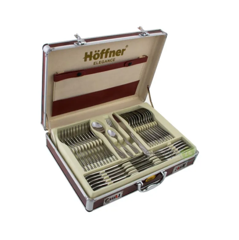Sztućce Hoffner HF 1640 SATYNA walizka 72 elementy zestaw widelce łyżki