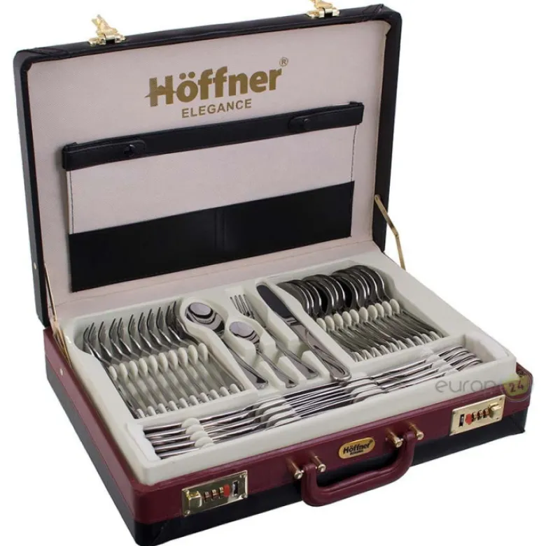 Sztućce w walizce Hoffner HF 6225 połysk 72 elementy zestaw widelce łyżki