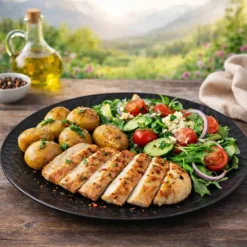 Talerz czarny obiadowy płaski 27CM na obiad opal Diamond Tragar