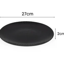 Talerz czarny obiadowy płaski 27CM na obiad opal Diamond Tragar