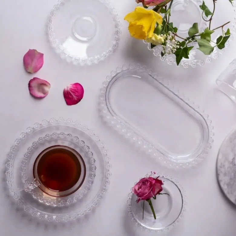 Talerz deserowy szklany 19,5 cm spodek na ciasto Altom Design Bloom