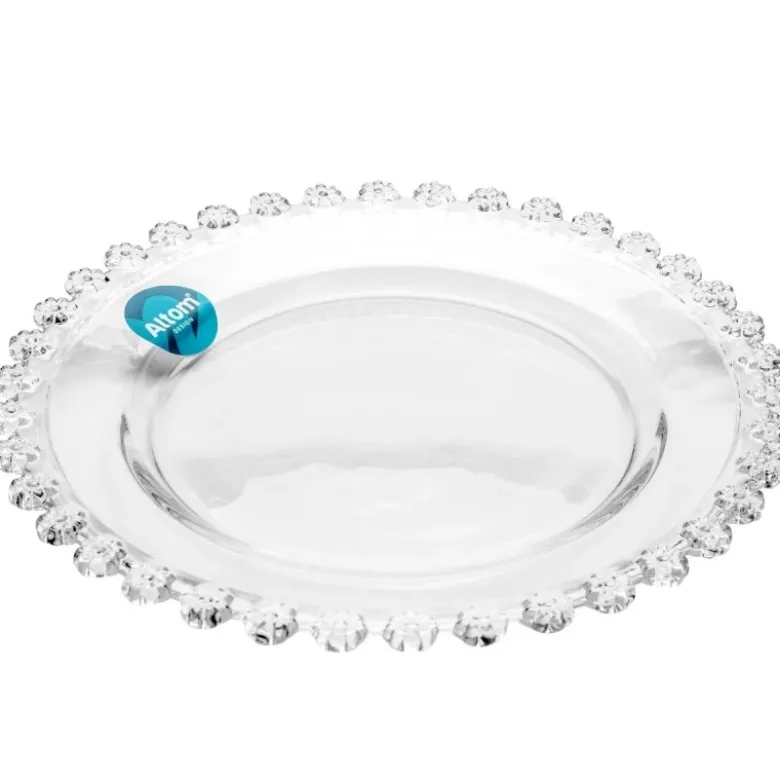 Talerz deserowy szklany 19,5 cm spodek na ciasto Altom Design Bloom
