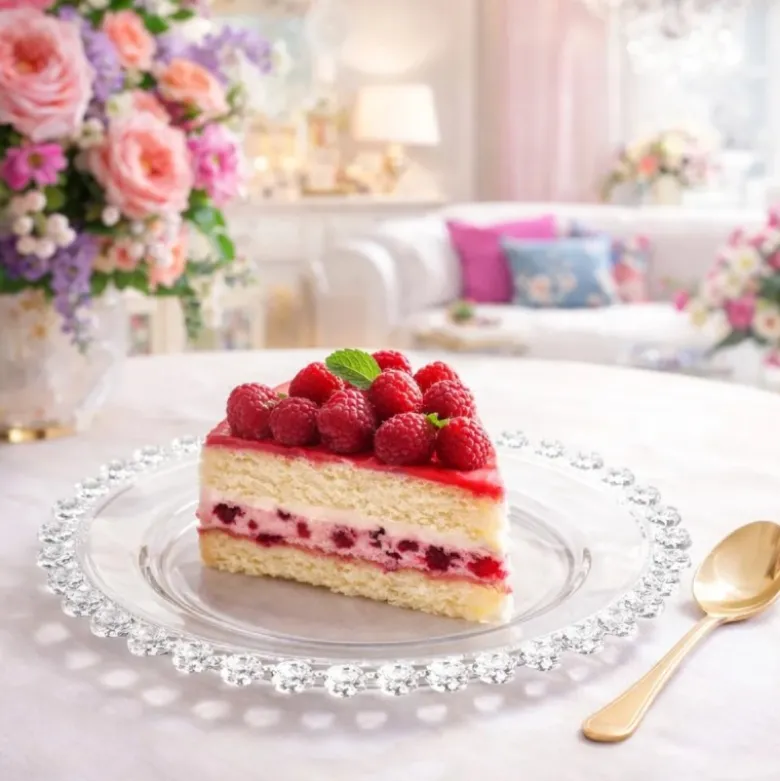 Talerz deserowy szklany 19,5 cm spodek na ciasto Altom Design Bloom