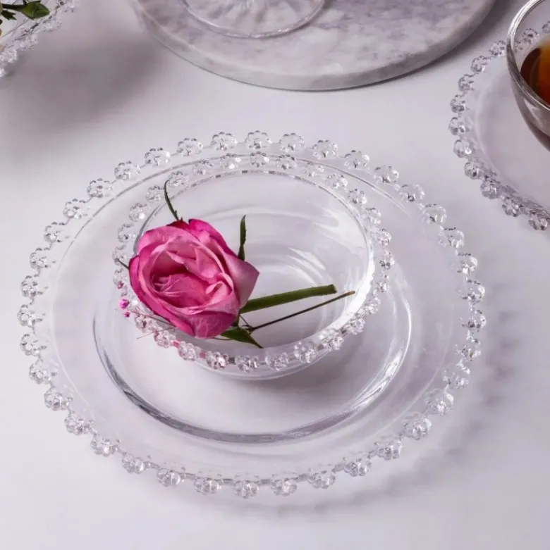 Talerz deserowy szklany 19,5 cm spodek na ciasto Altom Design Bloom