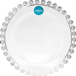Talerze deserowe szklane 19,5 cm spodek na ciasto Altom Design Bloom zestaw 6 szt