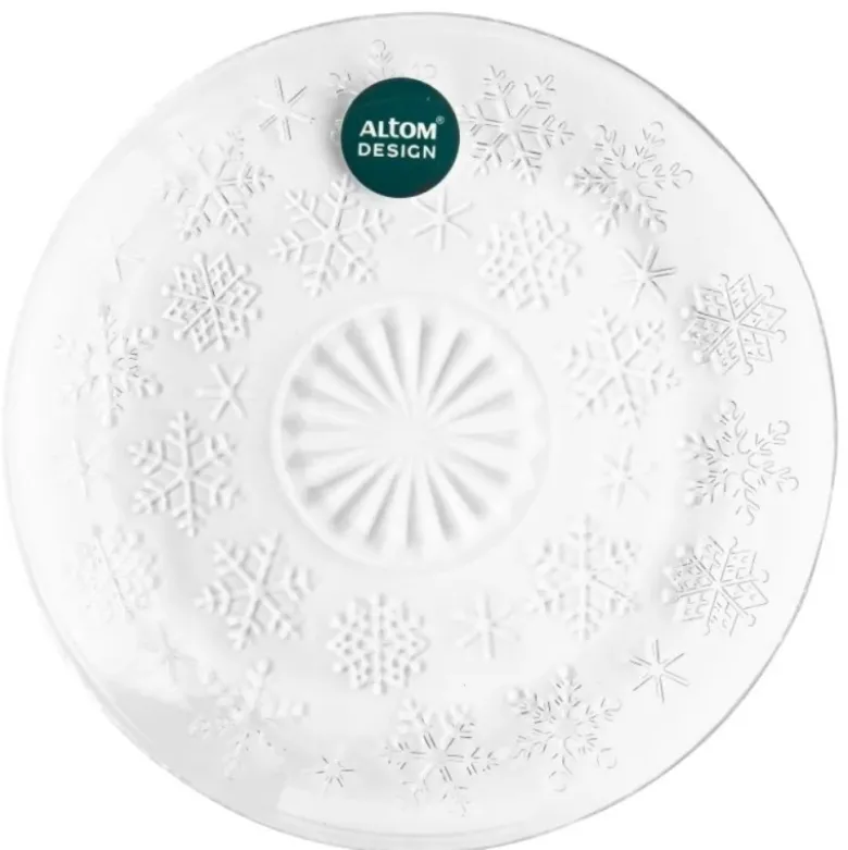 Talerz szklany deserowy 17,5cm w ścieżynki do ciasta Altom Design