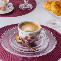 Talerz szklany deserowy 19,5cm w serduszka do ciasta Altom Design Love