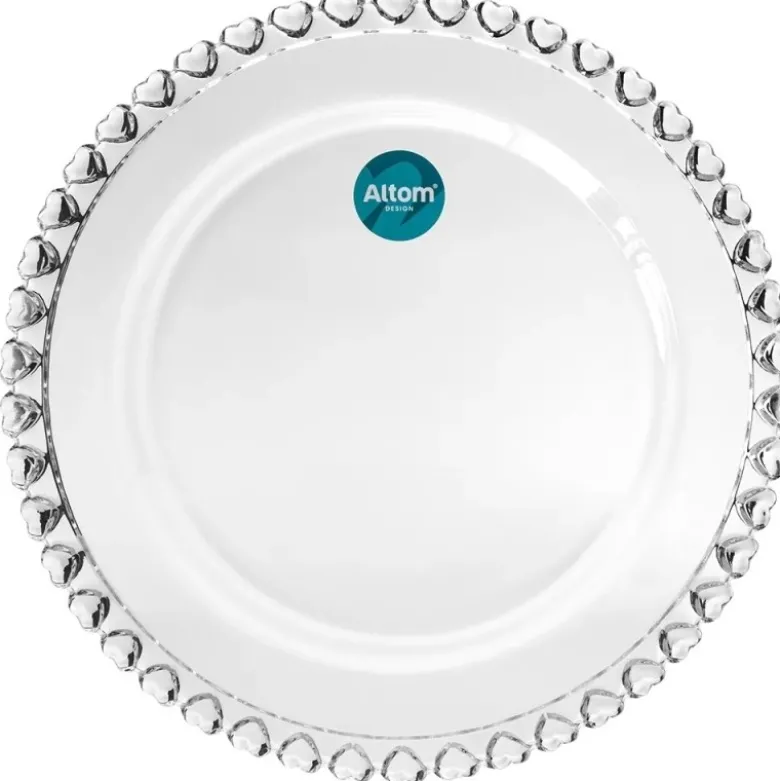 Talerz szklany deserowy 19,5cm w serduszka do ciasta Altom Design Love