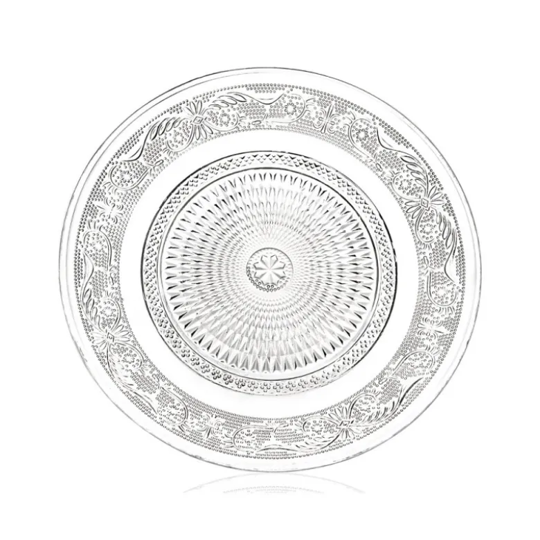 Talerzyki deserowe 15 cm i patera 25 cm szklane GierekHoff Palazzo zestaw 13 sztuk spodek na ciasto deser
