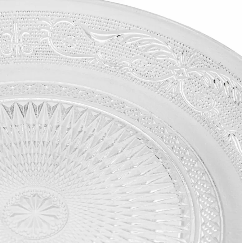 Talerzyki deserowe 15 cm i patera 25 cm szklane Florina Palazzo zestaw 13 sztuk spodek na ciasto deser