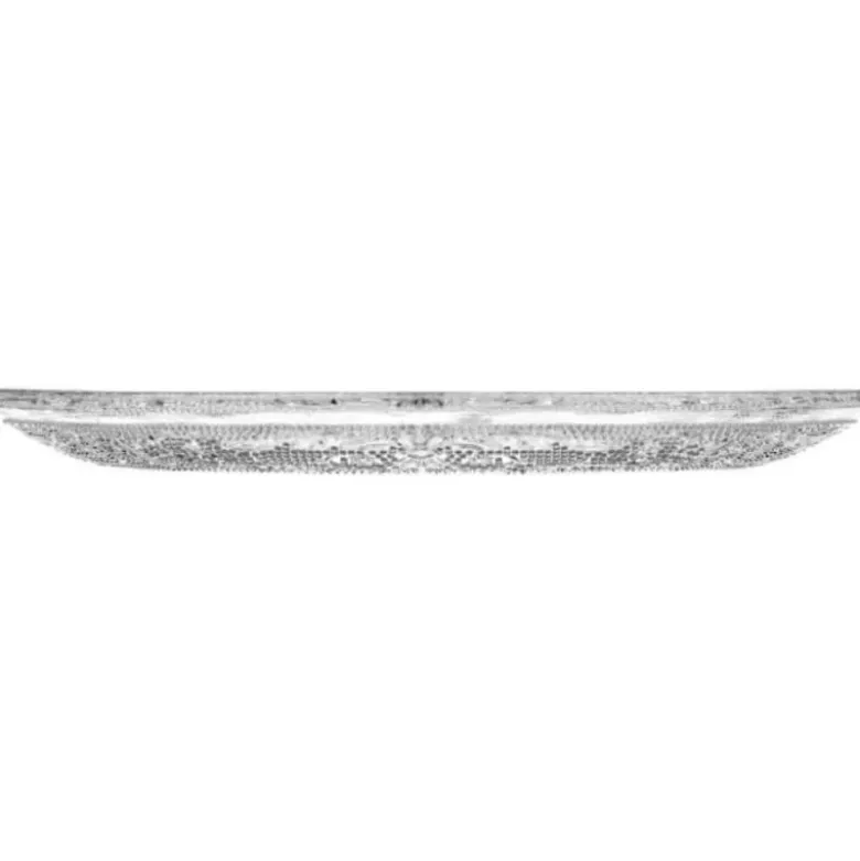 Talerzyki deserowe 18 cm i patera 30 cm szklane Florina Palazzo zestaw 7 sztuk spodek na ciasto deser