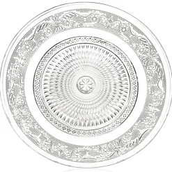Talerzyki deserowe 18 cm i patera 30 cm szklane Florina Palazzo zestaw 7 sztuk spodek na ciasto deser