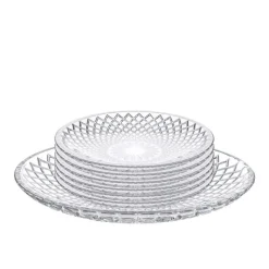 Talerzyki deserowe 15 cm i patera 25 cm szklane Altom Solaris zestaw 7 sztuk spodek na ciasto deser