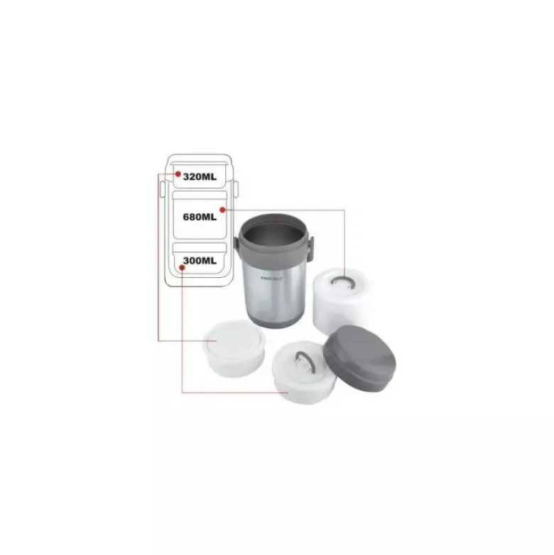 Termos obiadowy na żywność 1.5l + 3 pojemniki KH 4075 KingHoff