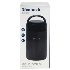 Termos próżniowy Ofenbach 101303 bidon 1000 ml czarny kubek z uchwytem