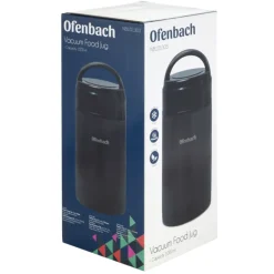 Termos próżniowy Ofenbach 101303 bidon 1000 ml czarny kubek z uchwytem