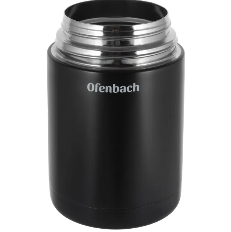 Termos próżniowy Ofenbach 101303 bidon 1000 ml czarny kubek z uchwytem
