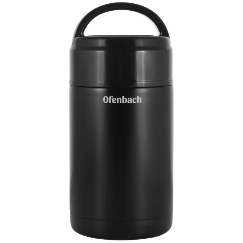 Termos próżniowy Ofenbach 101302 bidon 800 ml czarny kubek z uchwytem