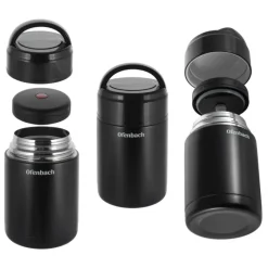 Termos próżniowy Ofenbach 101302 bidon 800 ml czarny kubek z uchwytem