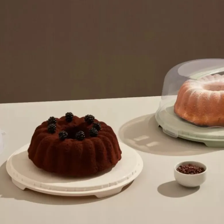 Tortownica plastikowa 30 cm pojemnik na tort ciasto patera Tragar