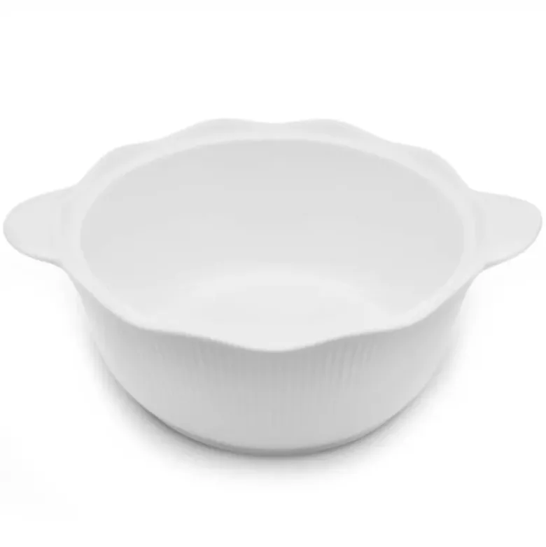 Waza porcelanowa z pokrywką biała do zup 2.4 L okrągła TRAGAR
