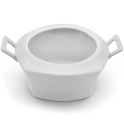 Waza porcelanowa z pokrywką biała do zup 2.8 L kwadratowa Bella Fiore