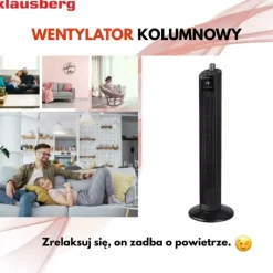Wentylator kolumnowy podłogowy wiatrak stojący biurowy Klausberg KB 7876